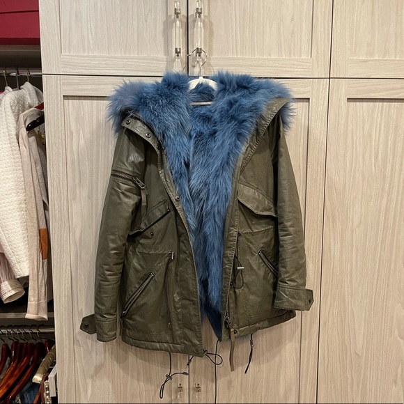 Sam. Jackets \u0026 Coats | Sam. Green Parka with Blue Fur Lining | Color: Blue/Green | Size: S | Cindyseesales's Closet